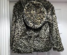 girls faux fur leopard print