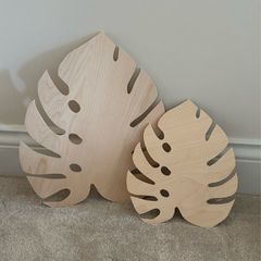Set of Wooden Leaves wall decor