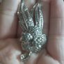 Vintage Silver Tone Metal Floral Marcasite Brooch Image 3