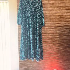Green animal print maxi dress S/M