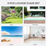 3 Pieces Patio Lounge Chair Set PE Rattan Wicker Beach Yard Garden Sunbathing Chair with Table, Black Image 5
