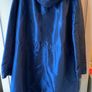 Metallic blue adjustable parka coat with hood size 10 Image 4