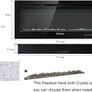 Electric Fireplace Touch Screen Glass Panel Colorful Flame Insert Wall Mounted Heater Remote Control with Crystal&Log Set,900/1800W(102CM, Black Image 6