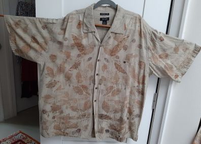 Eco-print 2XXL Silk Shirt (men's cut)