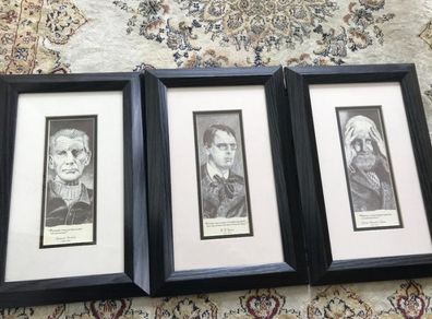 Black & White Irish Artist Prints Framed x3