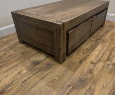 Coffee table solid wood with drawers heavy unique table