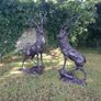 Pair of life size bronze deer statues Image 2