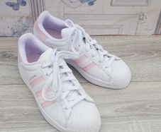Adidas ladies original Superstar trainers in cloud white & clear pink UK5.. EUR 38 l
