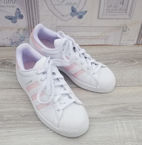 Adidas ladies original Superstar trainers in cloud white & clear pink UK5.. EUR 38 l