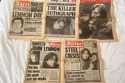 5x John Lennon Beatles murder newspapers