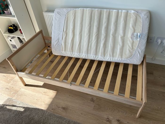 Ikea Sniglar kids bed frame with mattress