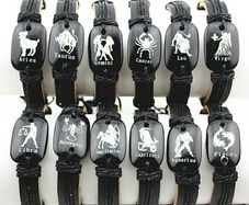 new 10pcs zodiac signs leather bracelets.