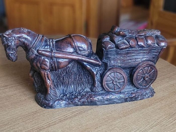 horse and cart ornament