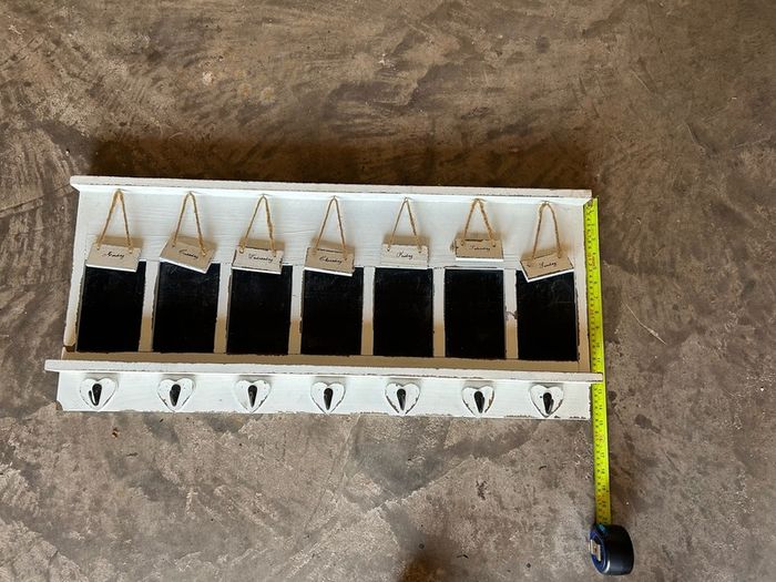 7 Day Blackboard and Hook Rack
