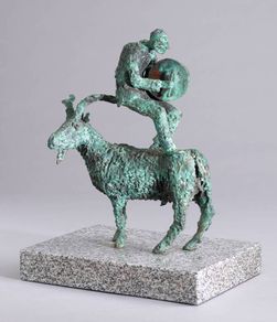 JOHN COLL .Large Unique Bronze Sculpture on Polished granite