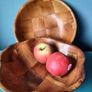2 x Vintage Woven Wood bowls Image 2