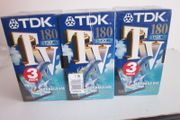 9 x TDK TV180 blank vhs video cassette tapes new sealed
