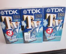 9 x TDK TV180 blank vhs video cassette tapes new sealed