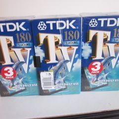 9 x TDK TV180 blank vhs video cassette tapes new sealed