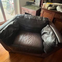Real leather armchair