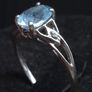 Vintage 9ct White Gold Blue Gemstone Ring Size 54 Image 3
