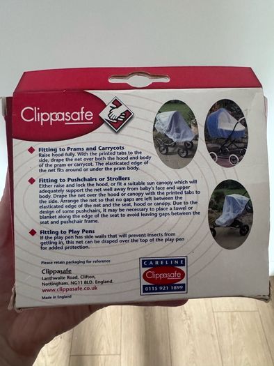 Clippasafe Universal Baby Bug Insect Net White New in Packaging