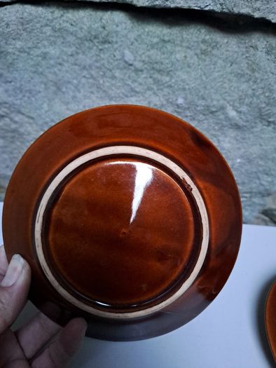 Dark and light brown cup and saucer