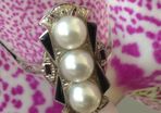 Antique Art Deco 14 Carat White Gold Akoyia Pearl Ring