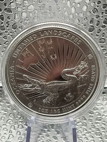 1oz Fine 9999 Silver Bullion Crocodile 2024 Coin.