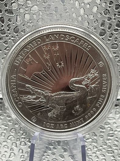 1oz Fine 9999 Silver Bullion Crocodile 2024 Coin.