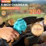 Mini Chainsaw Cordless 6 Inch with 2 Batteries and 2 Chains, Small Battery Chain Saw Electric with Safety Lock and Brushless Motor for Trimming Branches Image 6