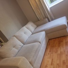 L Shaped Corner Sofa Bed With Storage - Taupe