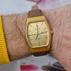 Vintage Swiss Made Bulova Gold Plated Swiss Watch Quartz 1980s