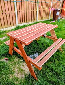 Handmade wooden bench