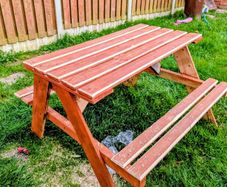 Handmade wooden bench
