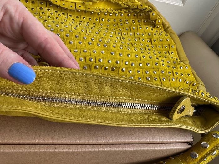 Jimmy Choo studded suede and leather hobo