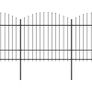 Garden Fence with Spear Top Steel (1.5-1.75)x10.2 m Black Image 2