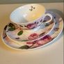 Dora Papis  vintage pink roses fine china trio very pretty Image 2