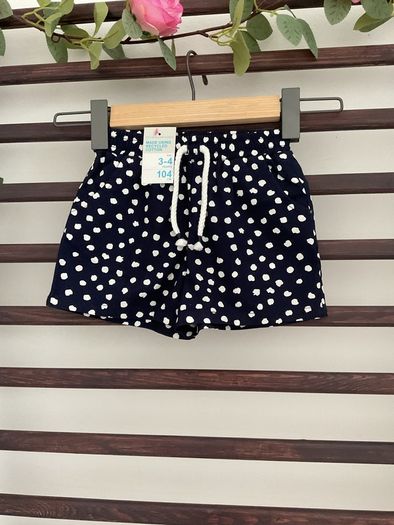 shorts Bnwt navy polka dot age 3-4 primark 100% cotton