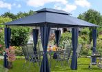 3 x 4 m  Gazebo Water-Repellent Metal Including Side Walls Garden Gazebo Luxury Gazebo Tent Topaz