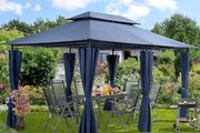 3 x 4 m  Gazebo Water-Repellent Metal Including Side Walls Garden Gazebo Luxury Gazebo Tent Topaz