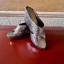 NEW Pons Quintana Silver Wedge Sandals Size 40 Image 3