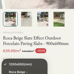 Paving slabs 900 x 600 x 200 porcelain tiles 11.8sqm