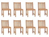 Garden Chairs 8 pcs Solid Teak Wood