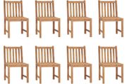 Garden Chairs 8 pcs Solid Teak Wood