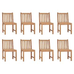 Garden Chairs 8 pcs Solid Teak Wood