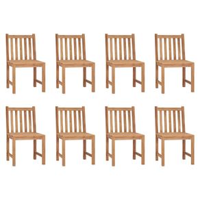 Garden Chairs 8 pcs Solid Teak Wood