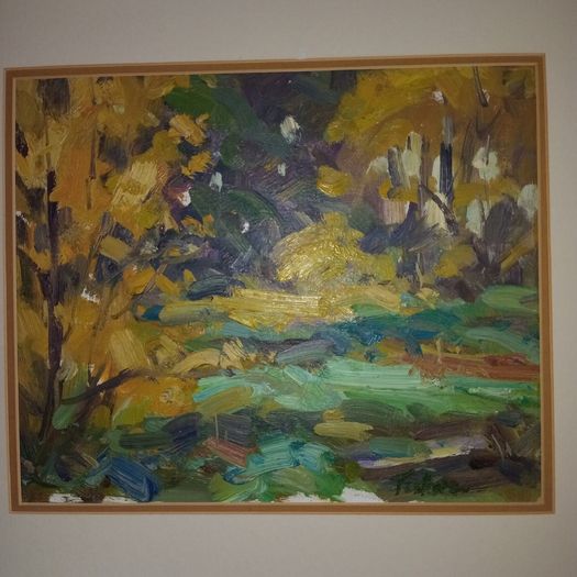 Norman Teeling>St. Annes Park,Clontarf.1998.Oil on Board Impressionist Painting.