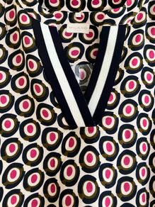 Size 12/14 Navy & Cream Dress by Milano, Italy
