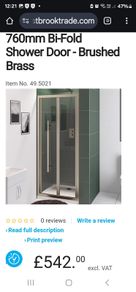 brushed brass shower door and panel